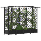 Letto Rialzato con Griglia e Tetto Nero 203,5 x 40 x 125 cm PP