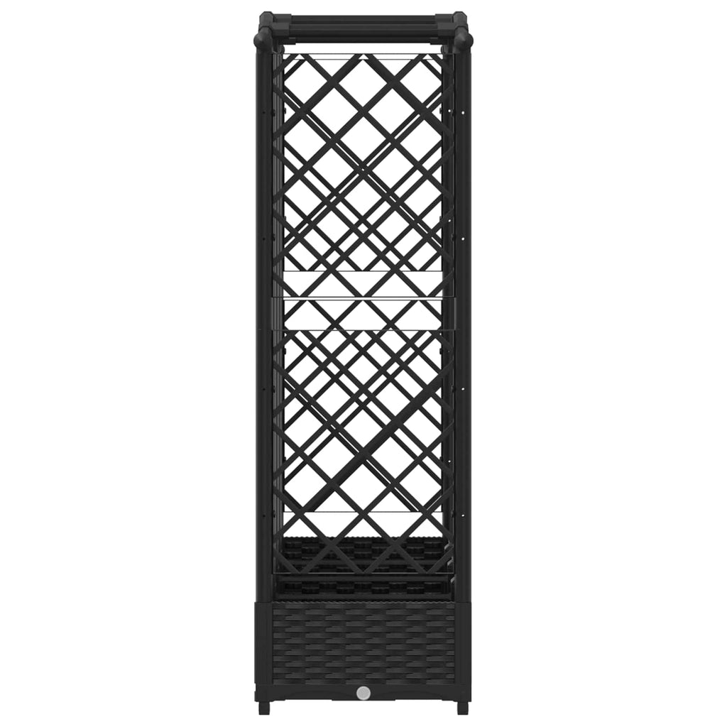 Letto Rialzato con Griglia e Tetto Nero 203,5 x 40 x 125 cm PP