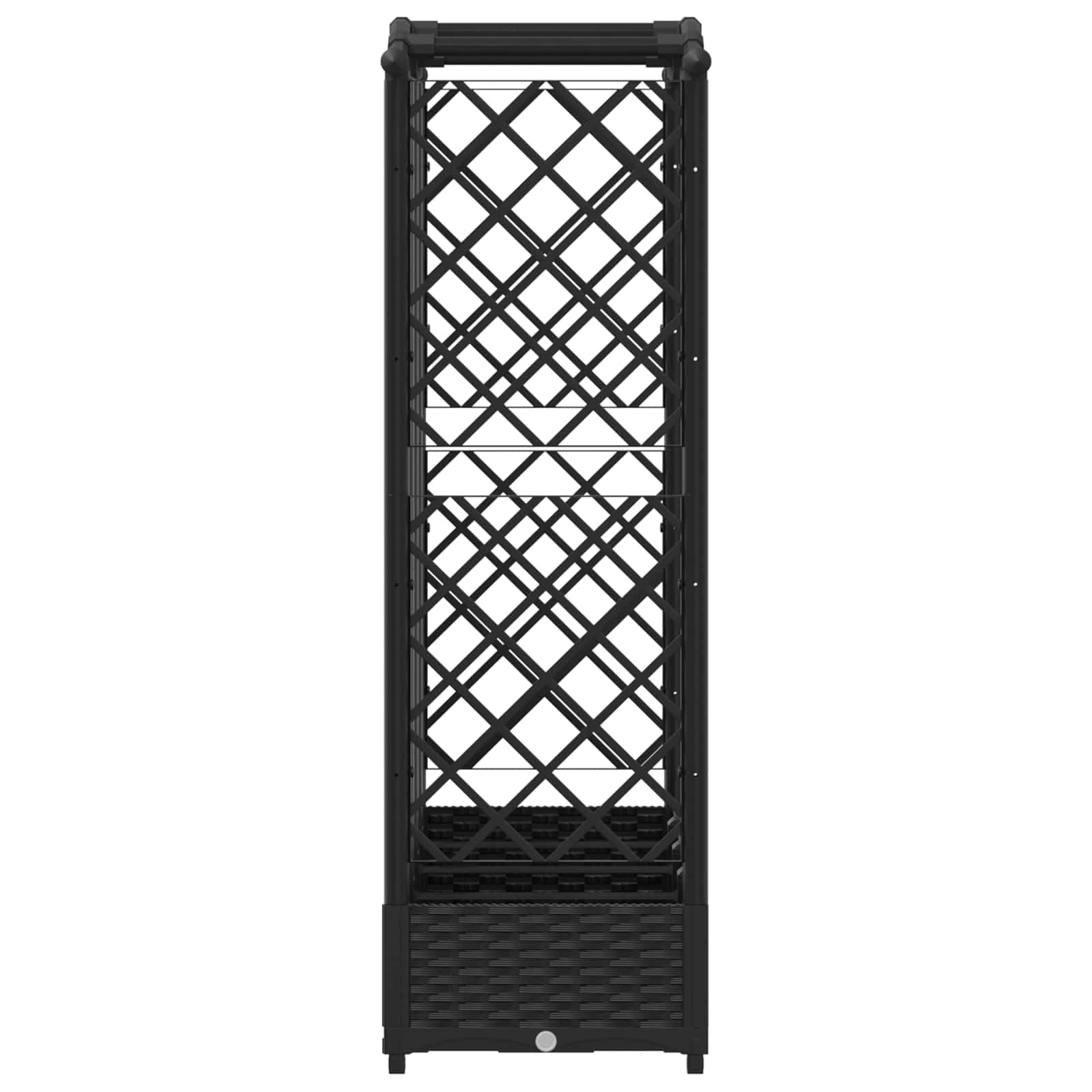Letto Rialzato con Griglia e Tetto Nero 203,5 x 40 x 125 cm PP