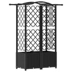 Letto Rialzato con Griglia e Tetto Nero 122 x 40 x 141 cm PP