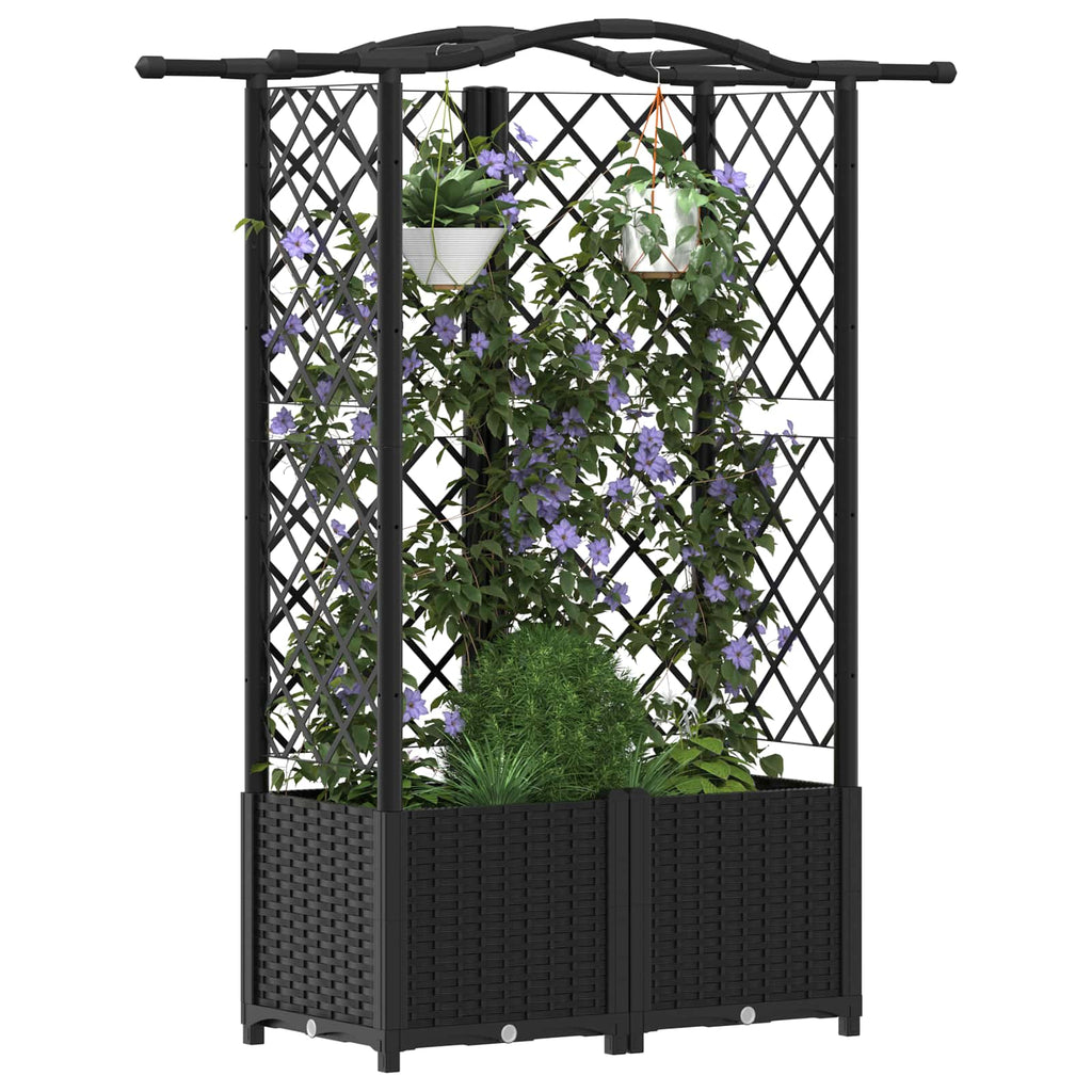 Letto Rialzato con Griglia e Tetto Nero 122 x 40 x 141 cm PP