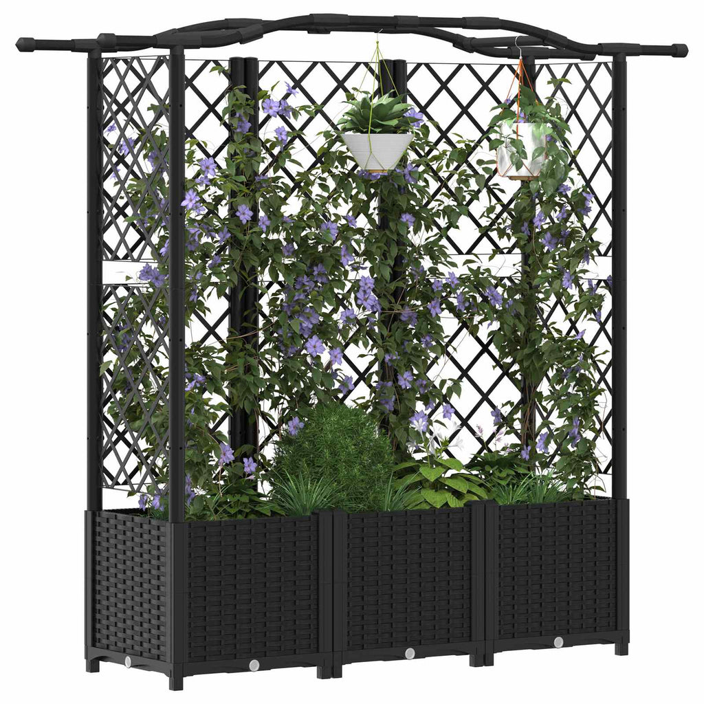 Letto Rialzato con Griglia e Tetto Nero 163 x 40 x 141 cm PP
