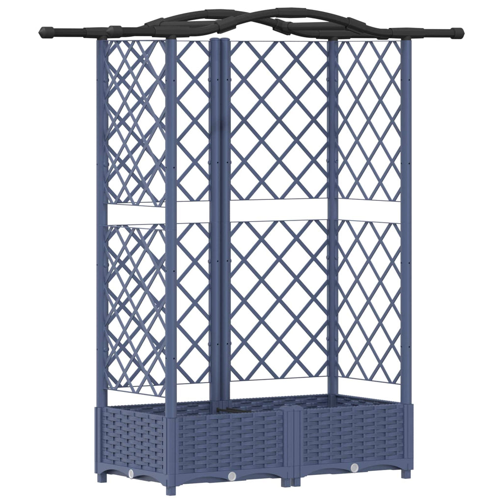 Letto Rialzato con Griglia e Tetto Grigio 124 x 40 x 126 cm PP