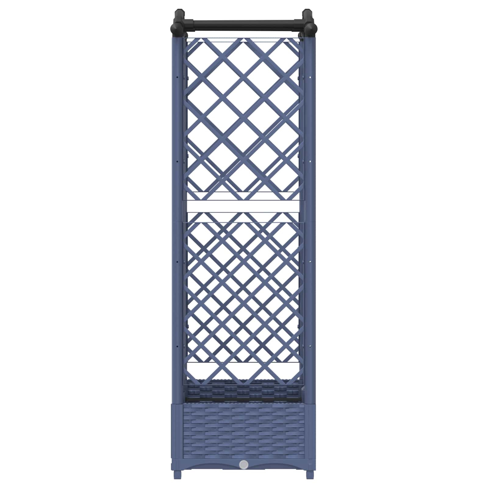 Letto Rialzato con Griglia e Tetto Grigio 124 x 40 x 126 cm PP