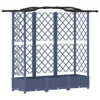 Letto Rialzato con Griglia e Tetto Grigio 163 x 40 x 126 cm PP