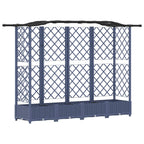 Letto Rialzato con Griglia e Tetto Grigio 203,5 x 40 x 125 cm