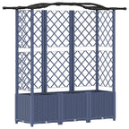 Letto Rialzato con Griglia e Tetto Grigio 163 x 40 x 141 cm PP