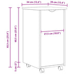 Mobile con Ruote con ruota Marrone 34 x 39 x 65,5 cm