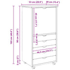 Mobile con Ruote con ruota Marrone 53 x 39 x 103 cm