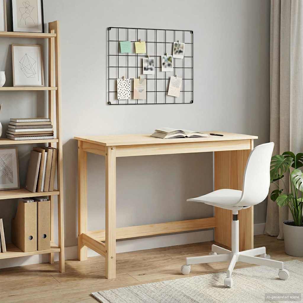 Scrivania Marrone 112 x 50 x 75 cm Legno di Pino Massello