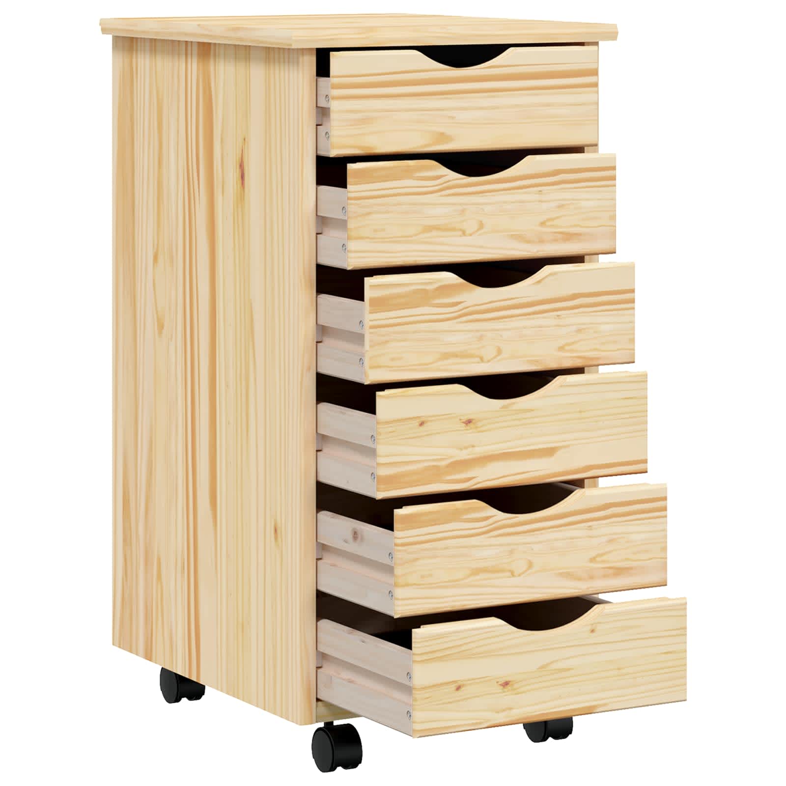 Armadietto Rotolante con Cassetti MOSS Vernice trasparente