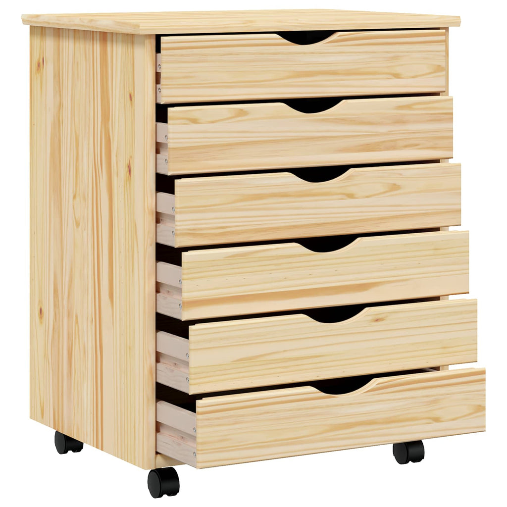 Armadietto Rotolante con Cassetti MOSS Vernice trasparente