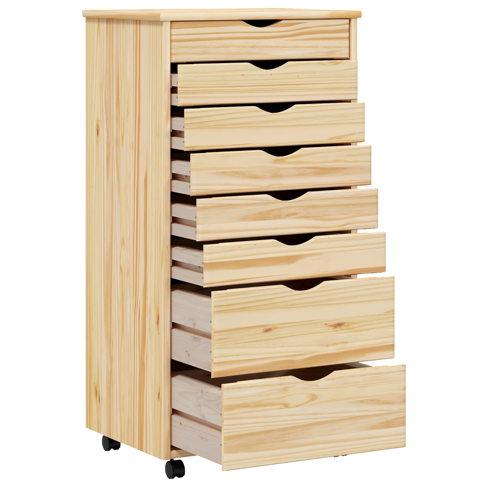 Armadietto Rotolante con Cassetti MOSS Vernice trasparente