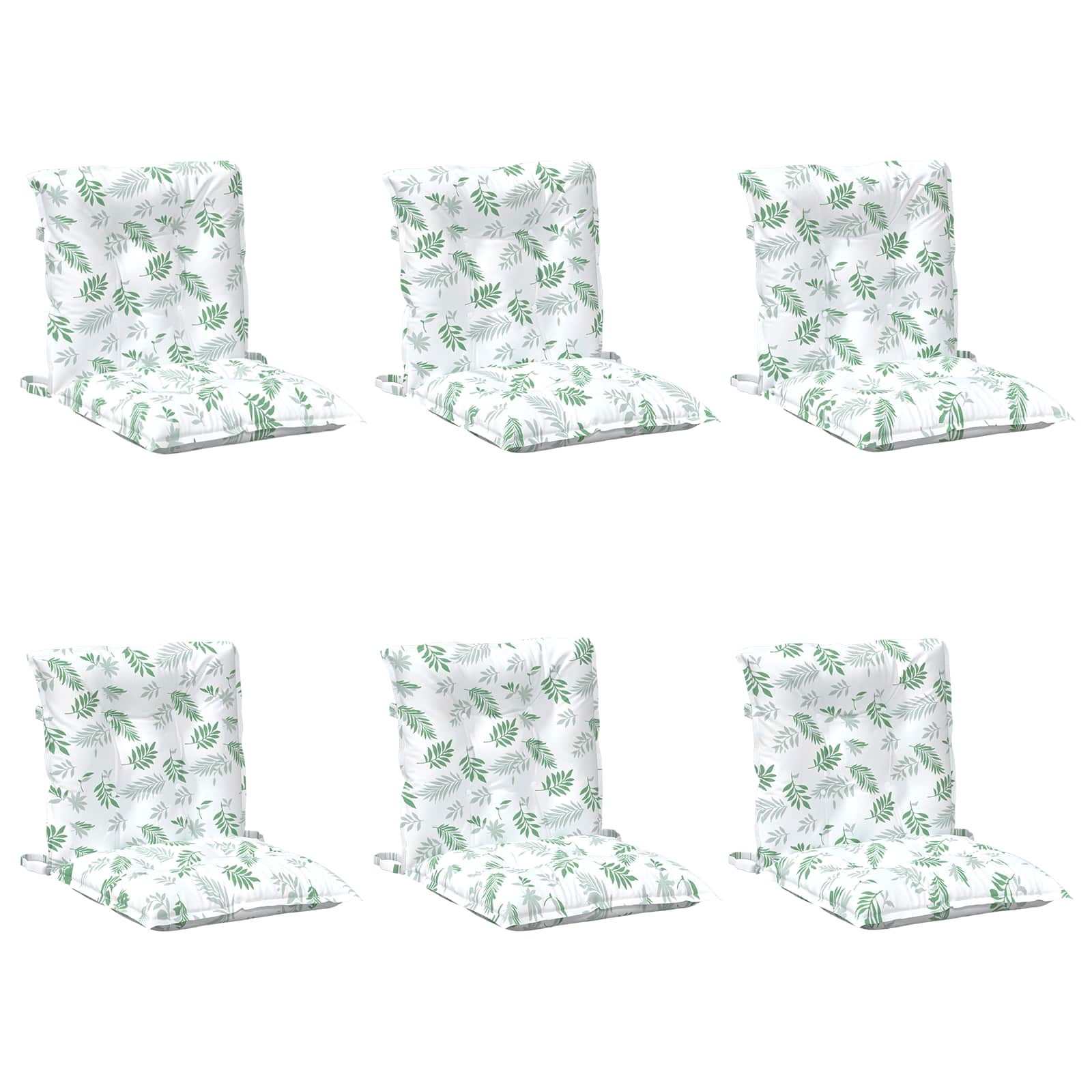 Cuscino da Esterno 6 pcs Bianco 100 x 50 x 7 cm Tessuto