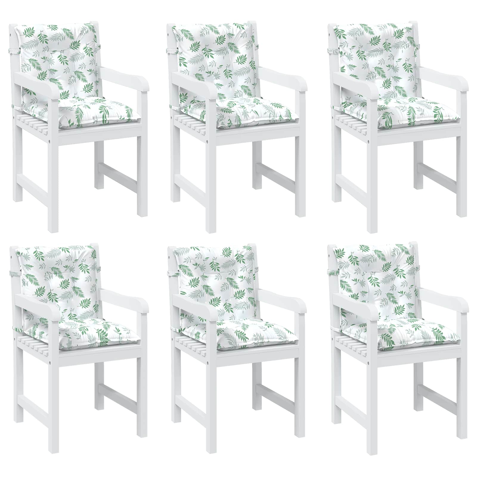 Cuscino da Esterno 6 pcs Bianco 100 x 50 x 7 cm Tessuto