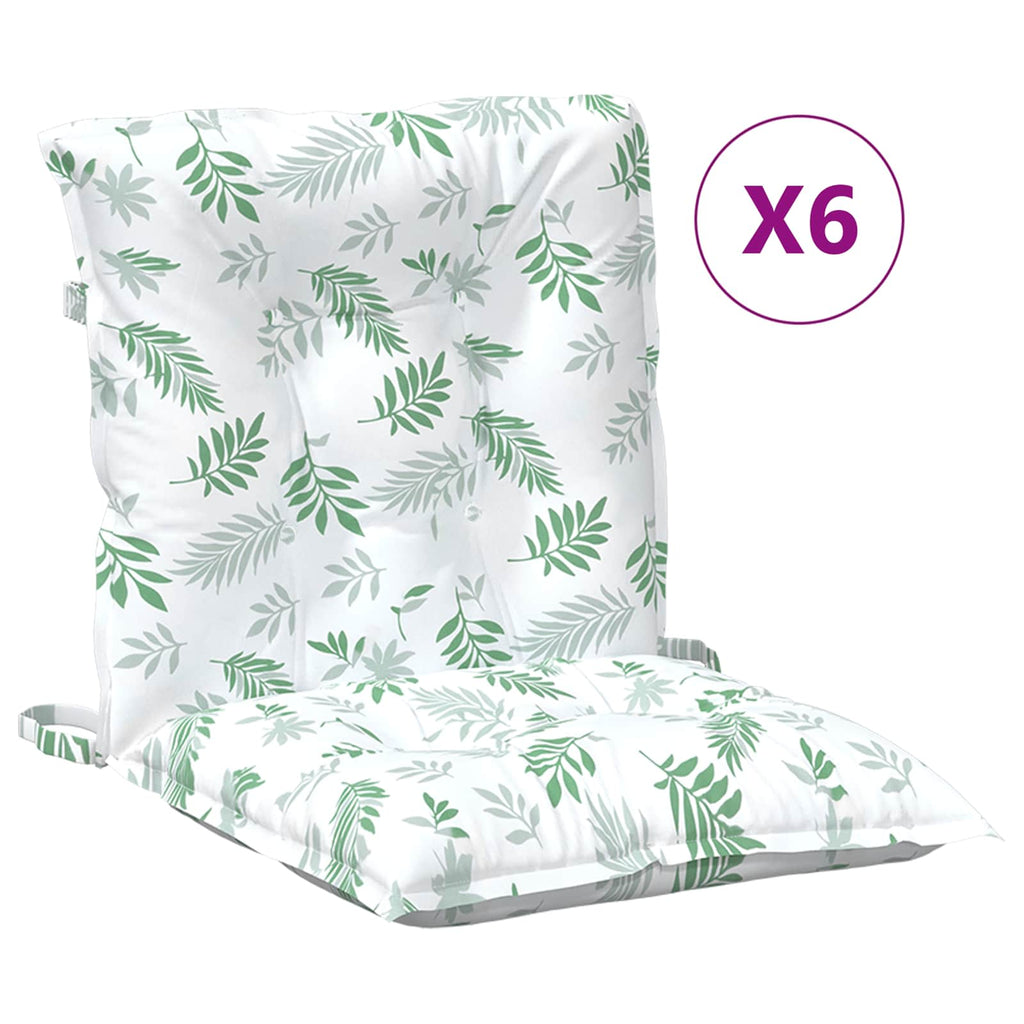 Cuscino da Esterno 6 pcs Bianco 100 x 50 x 7 cm Tessuto