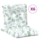 Cuscino da Esterno 6 pcs Bianco 100 x 50 x 7 cm Tessuto