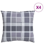 Cuscino da Esterno 4 pcs Grigio a quadri 40 x 40 cm Tessuto