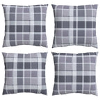 Cuscino da Esterno 4 pcs Grigio a quadri 50 x 50 cm Tessuto