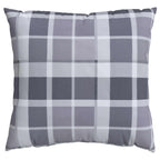 Cuscino da Esterno 4 pcs Grigio a quadri 50 x 50 cm Tessuto