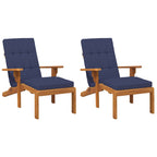 Cuscino da Esterno 2 pcs Blu navy 180 x 55 x 7 cm Tessuto