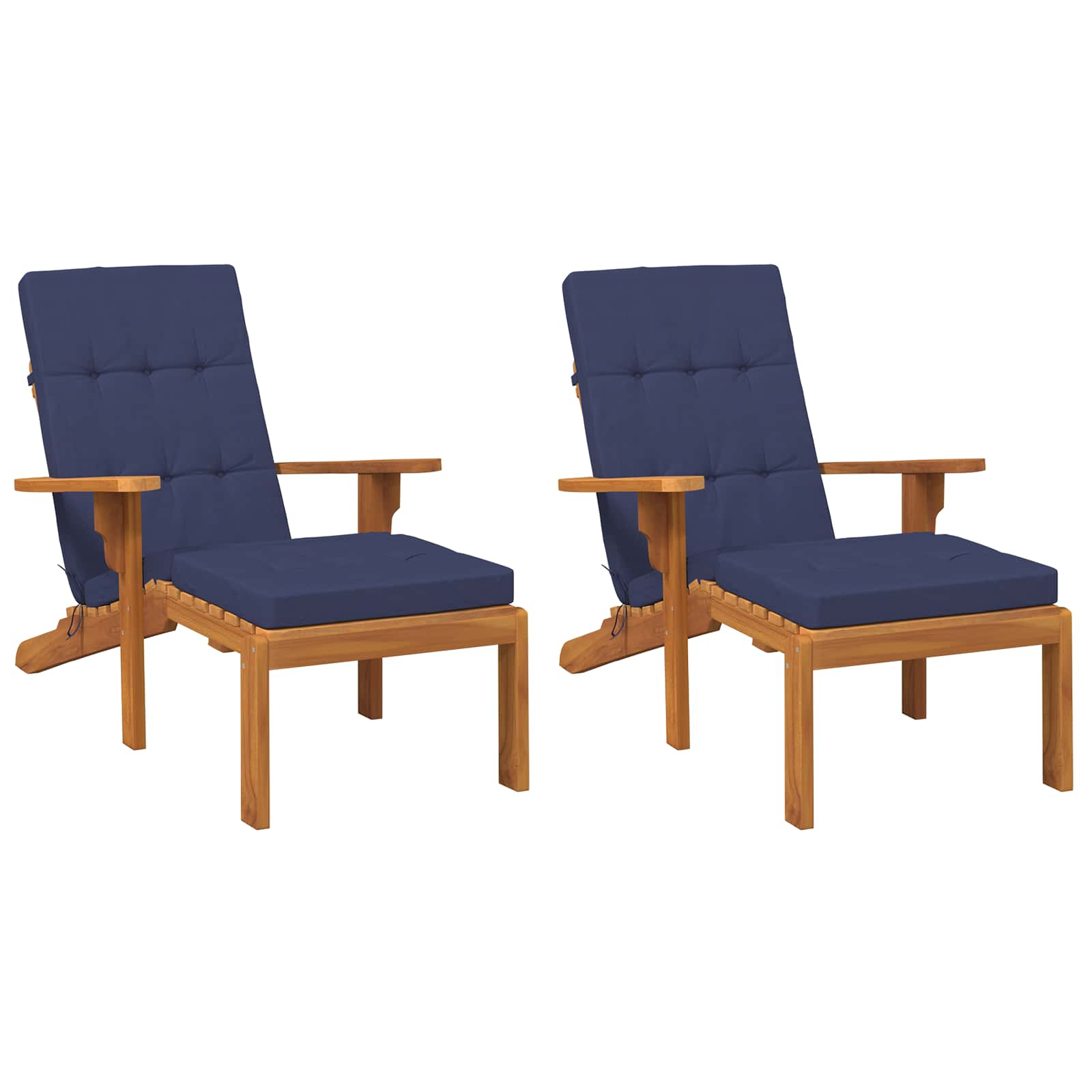 Cuscino da Esterno 2 pcs Blu navy 180 x 55 x 7 cm Tessuto