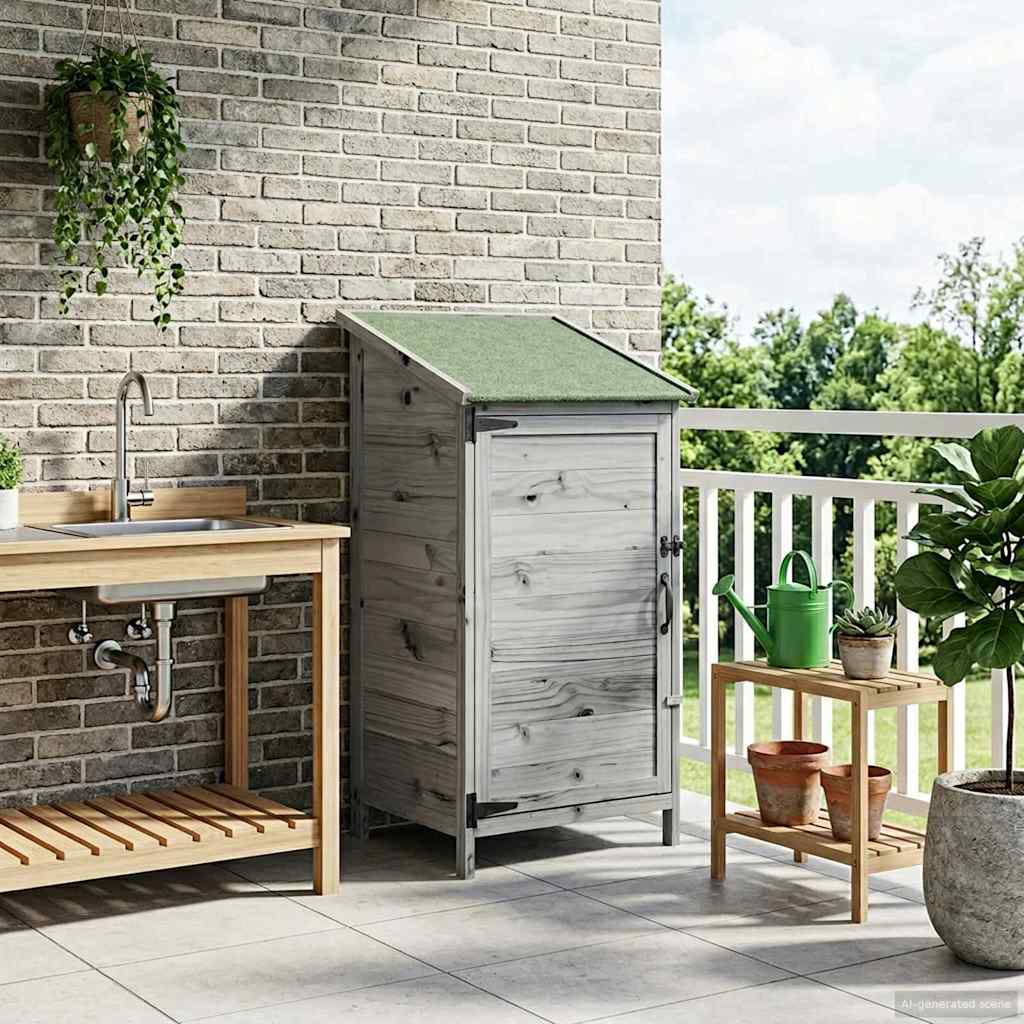 Capanno da Giardino Grigio 59 x 56 x 113,5 cm