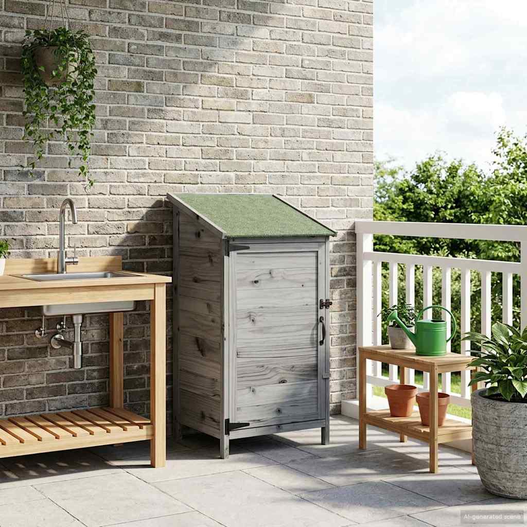 Capanno da Giardino Grigio 59 x 56 x 113,5 cm