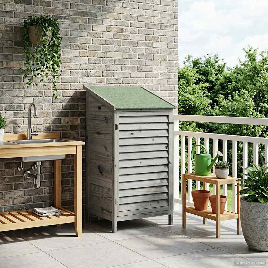 Capanno da Giardino Grigio 59 x 56 x 113,5 cm