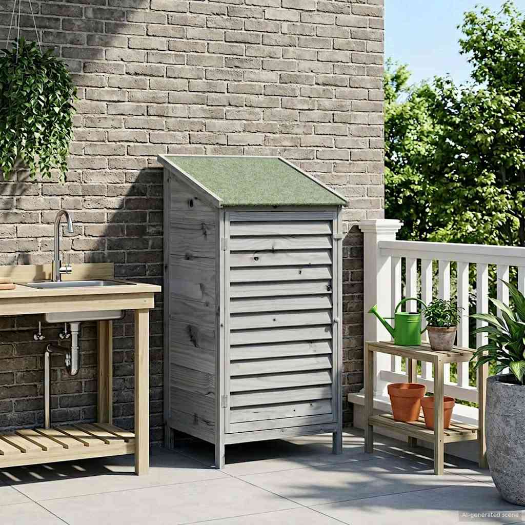 Capanno da Giardino Grigio 59 x 56 x 113,5 cm
