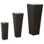Set da esterno 3 pcs Nero Metallo