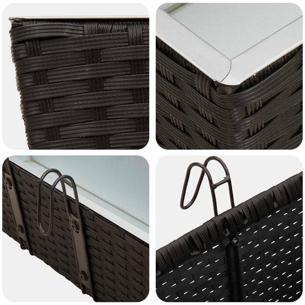 Ringhiera 2 pcs Nero 50 x 17 x 17 cm Metallo