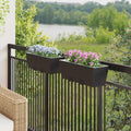 Ringhiera 2 pcs Nero 50 x 17 x 17 cm Metallo