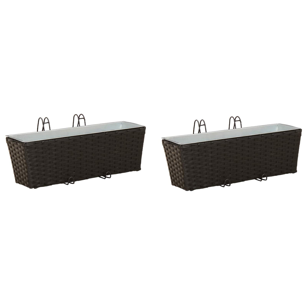Ringhiera 2 pcs Nero 50 x 17 x 17 cm Metallo