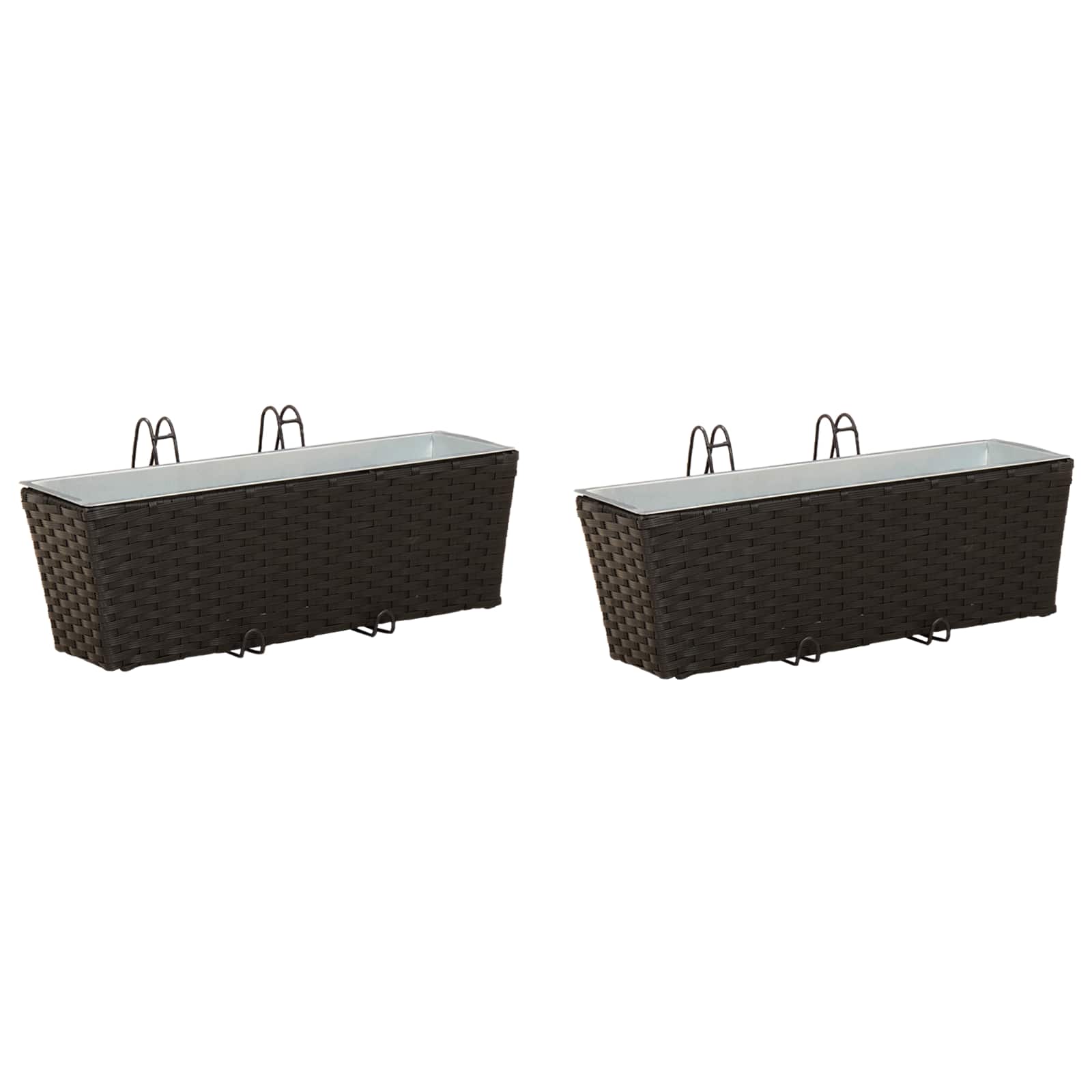 Ringhiera 2 pcs Nero 50 x 17 x 17 cm Metallo