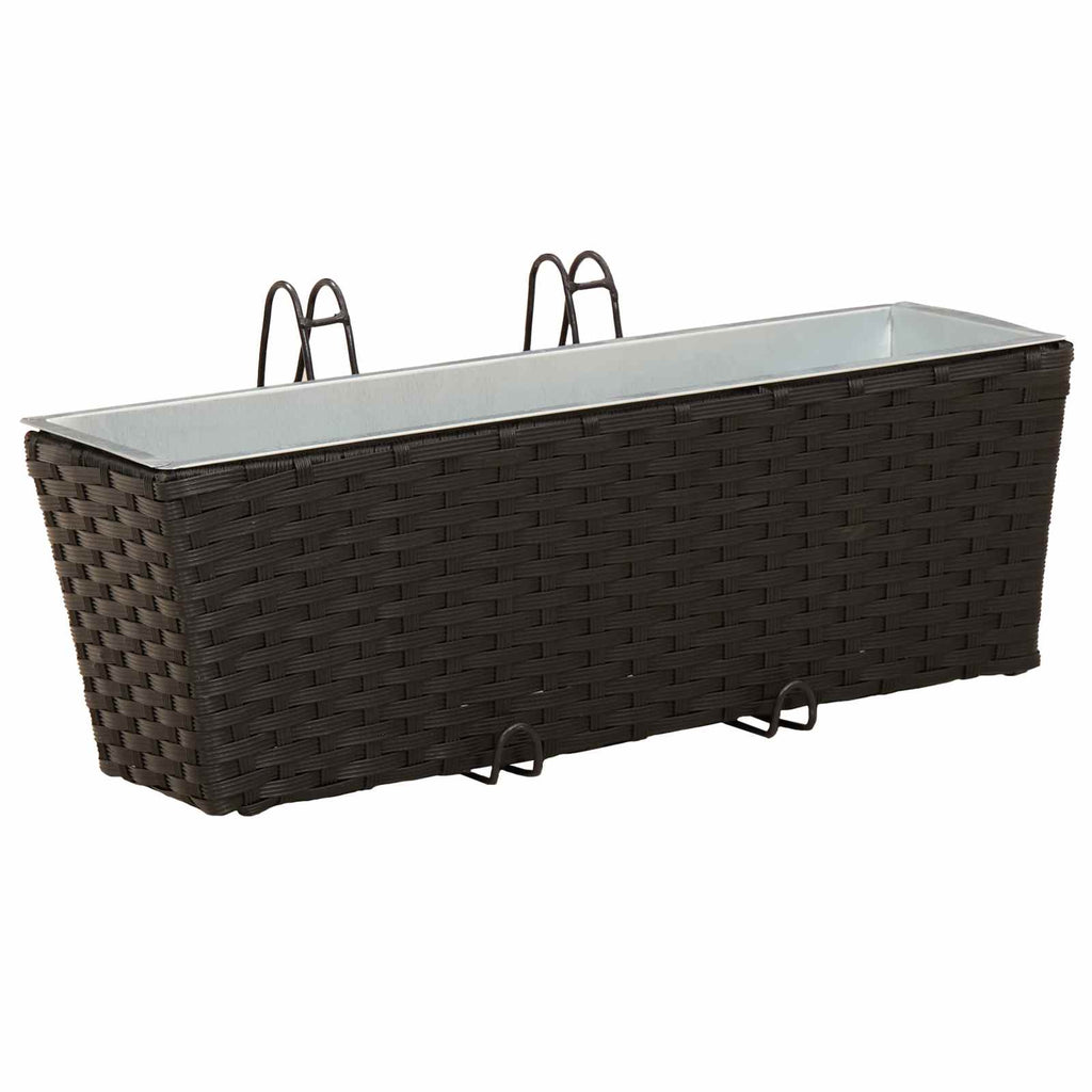 Ringhiera 2 pcs Nero 50 x 17 x 17 cm Metallo