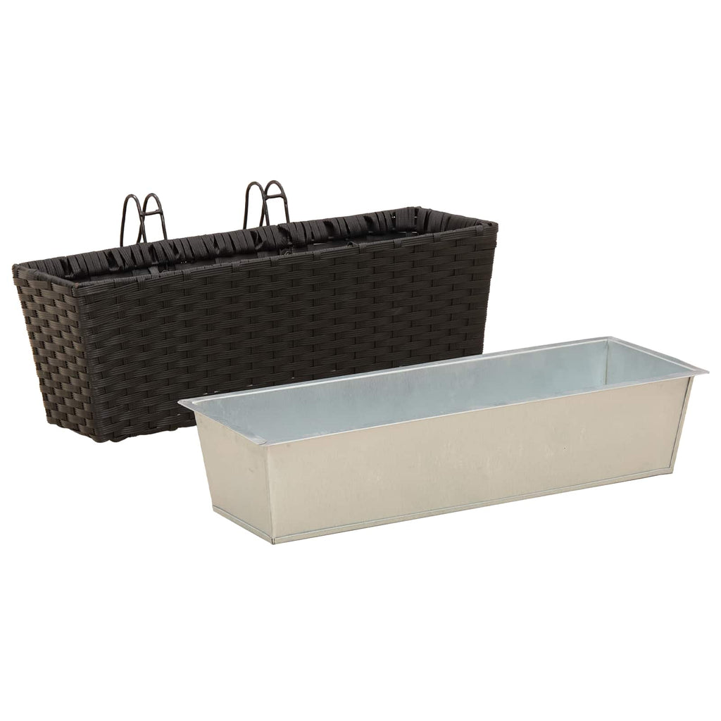 Ringhiera 2 pcs Nero 50 x 17 x 17 cm Metallo