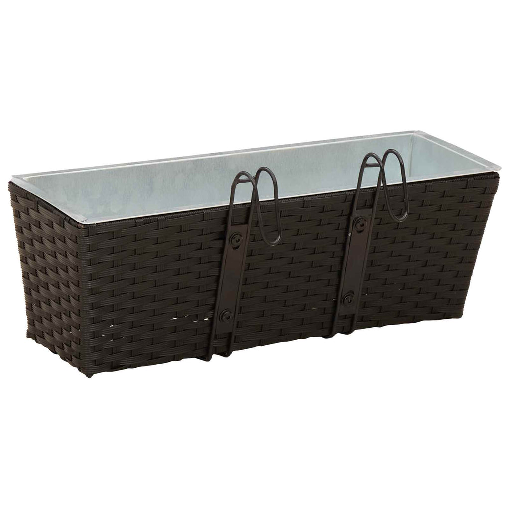 Ringhiera 2 pcs Nero 50 x 17 x 17 cm Metallo
