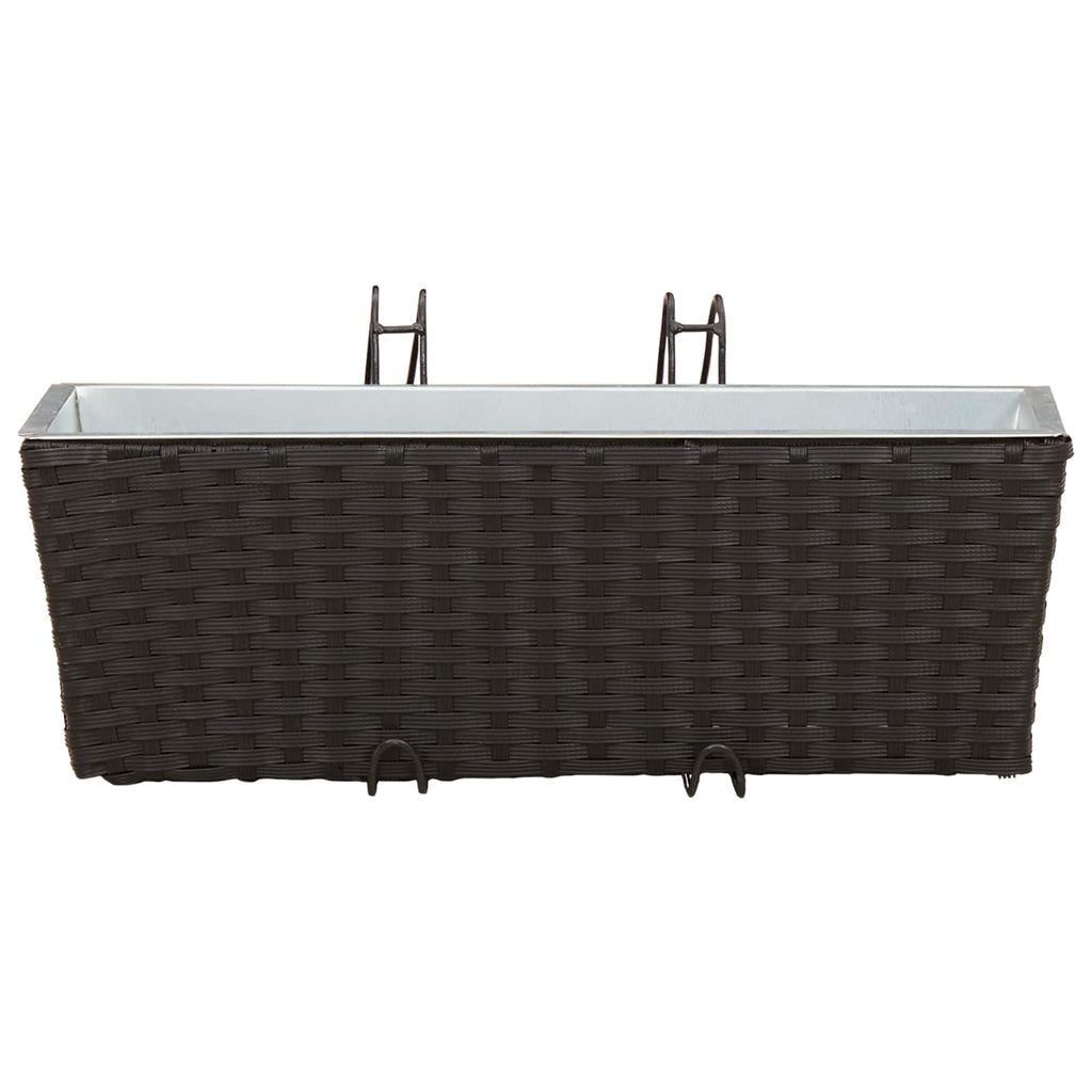 Ringhiera 2 pcs Nero 50 x 17 x 17 cm Metallo