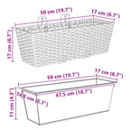 Ringhiera 2 pcs Nero 50 x 17 x 17 cm Metallo