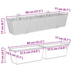 Ringhiera 2 pcs 80 x 17 x 17 cm Metallo