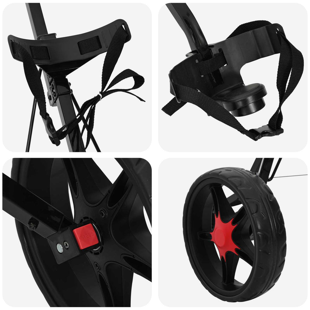 Carrello da golf Nero 66 x 65 x 112 cm Ferro
