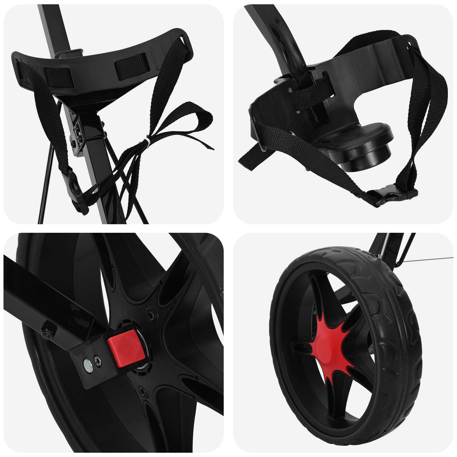 Carrello da golf Nero 66 x 65 x 112 cm Ferro