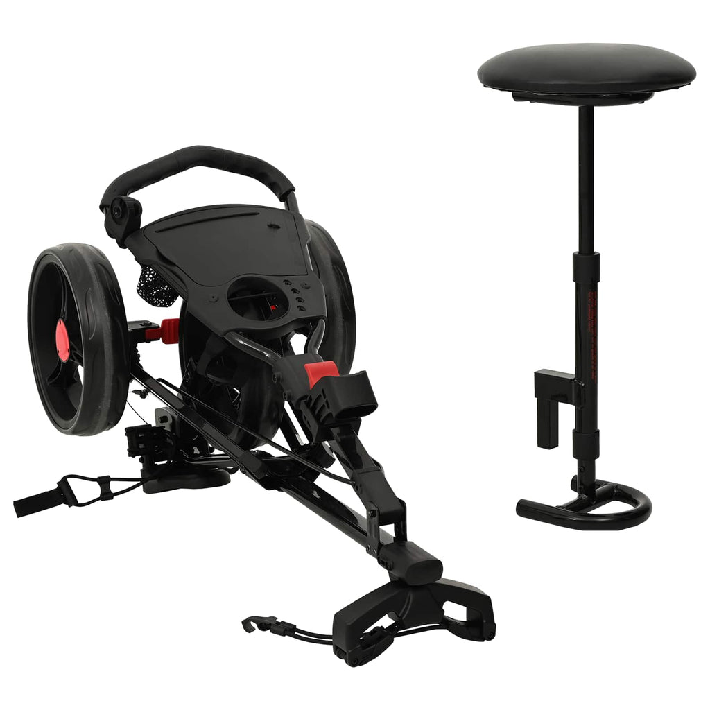 Carrello da golf con sedile Nero 95 x 69 x 114 cm Ferro