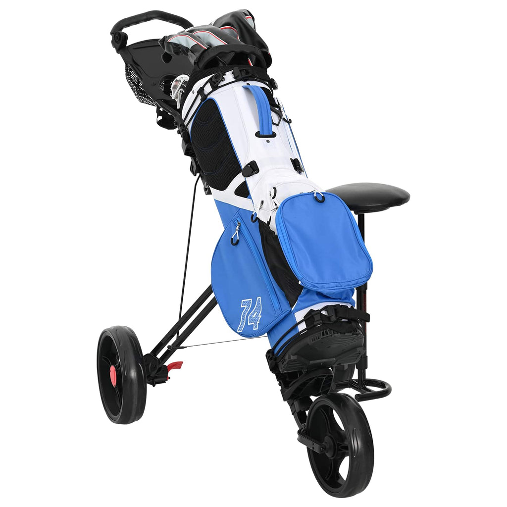 Carrello da golf con sedile Nero 95 x 69 x 114 cm Ferro
