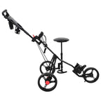 Carrello da golf con sedile Nero 95 x 69 x 114 cm Ferro
