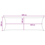 Telo Ombra Sabbia 2 x 6 m HDPE
