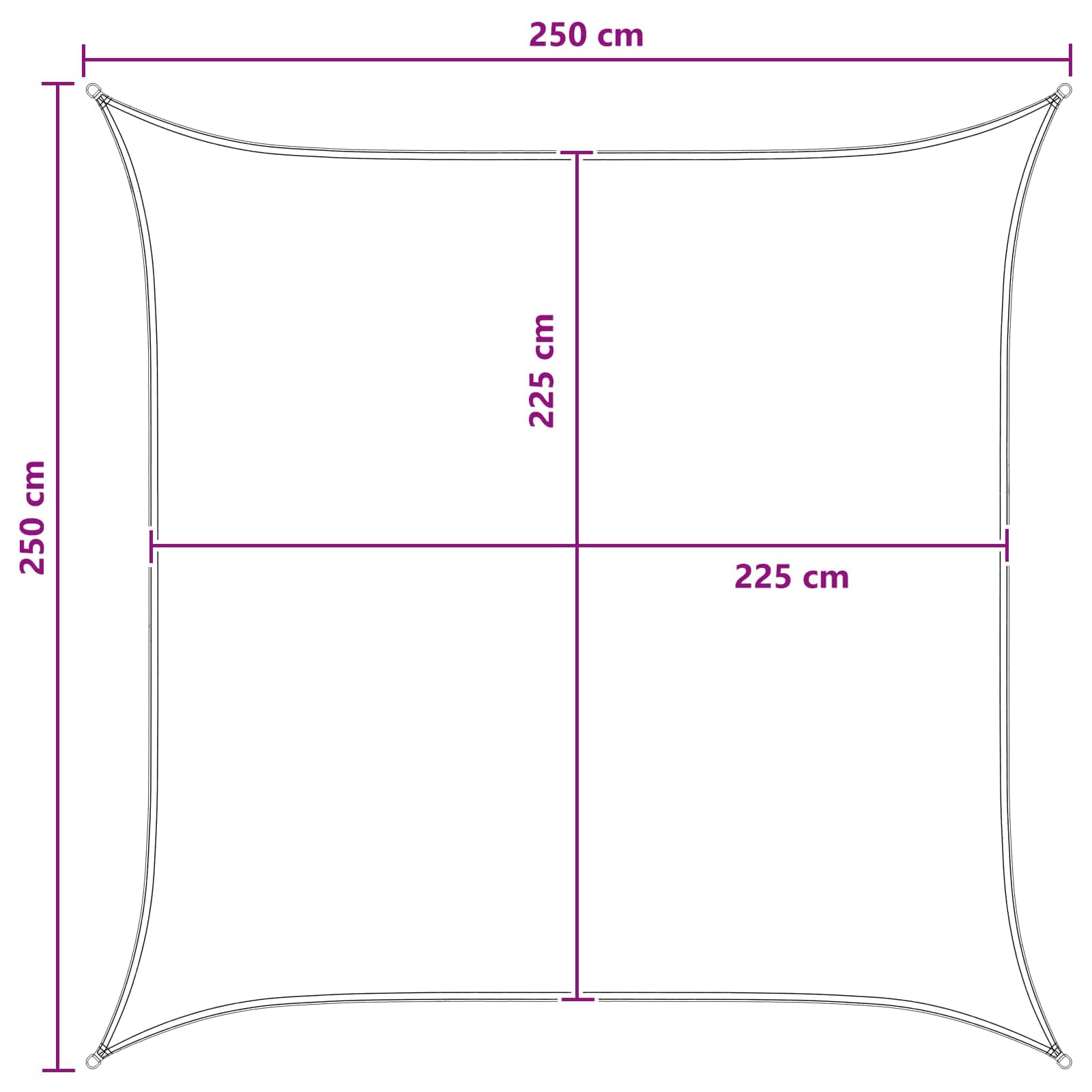 Telo Ombra Antracite e Bianco 2,5 x 2,5 m HDPE