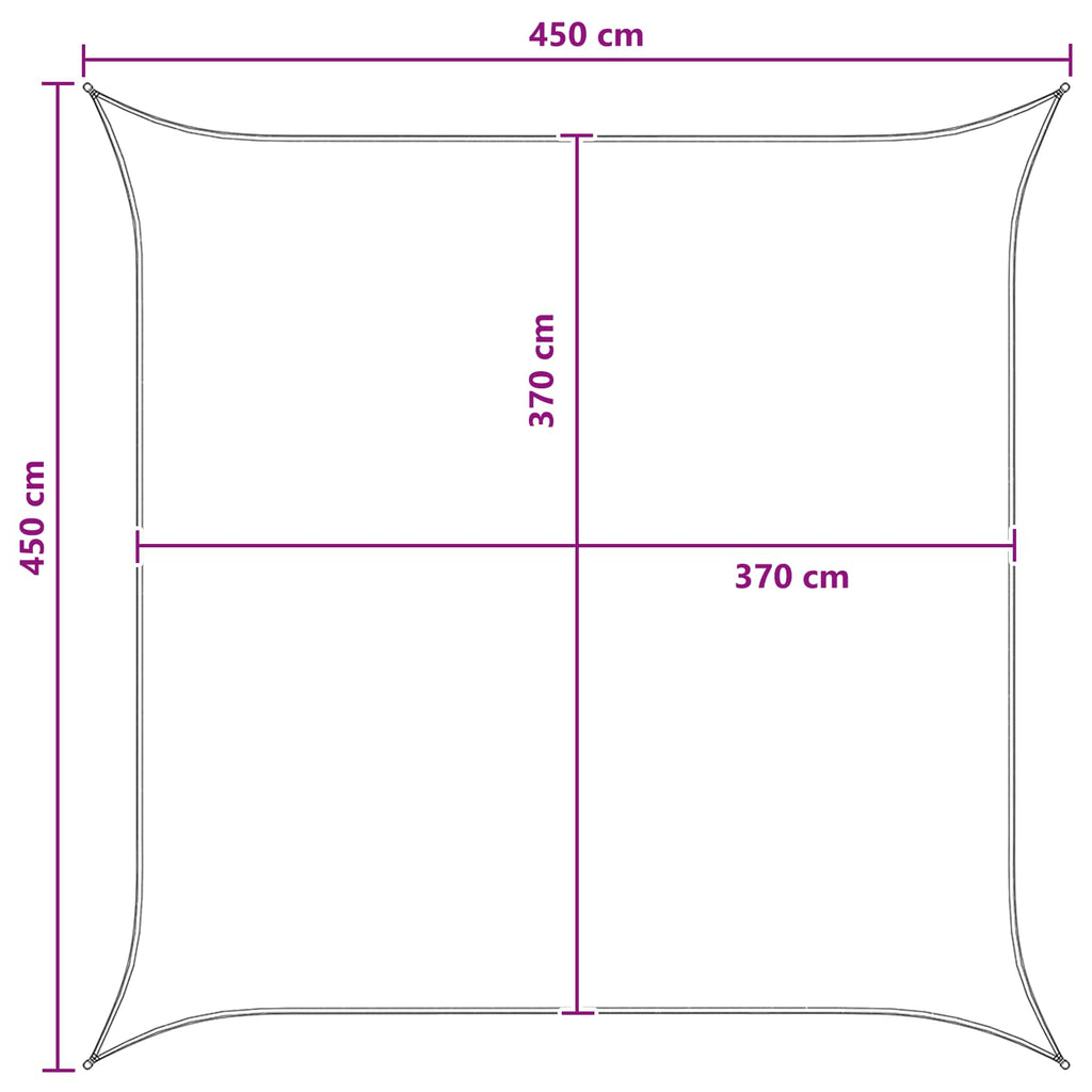 Telo Ombra Antracite e Bianco 4,5 x 4,5 m HDPE