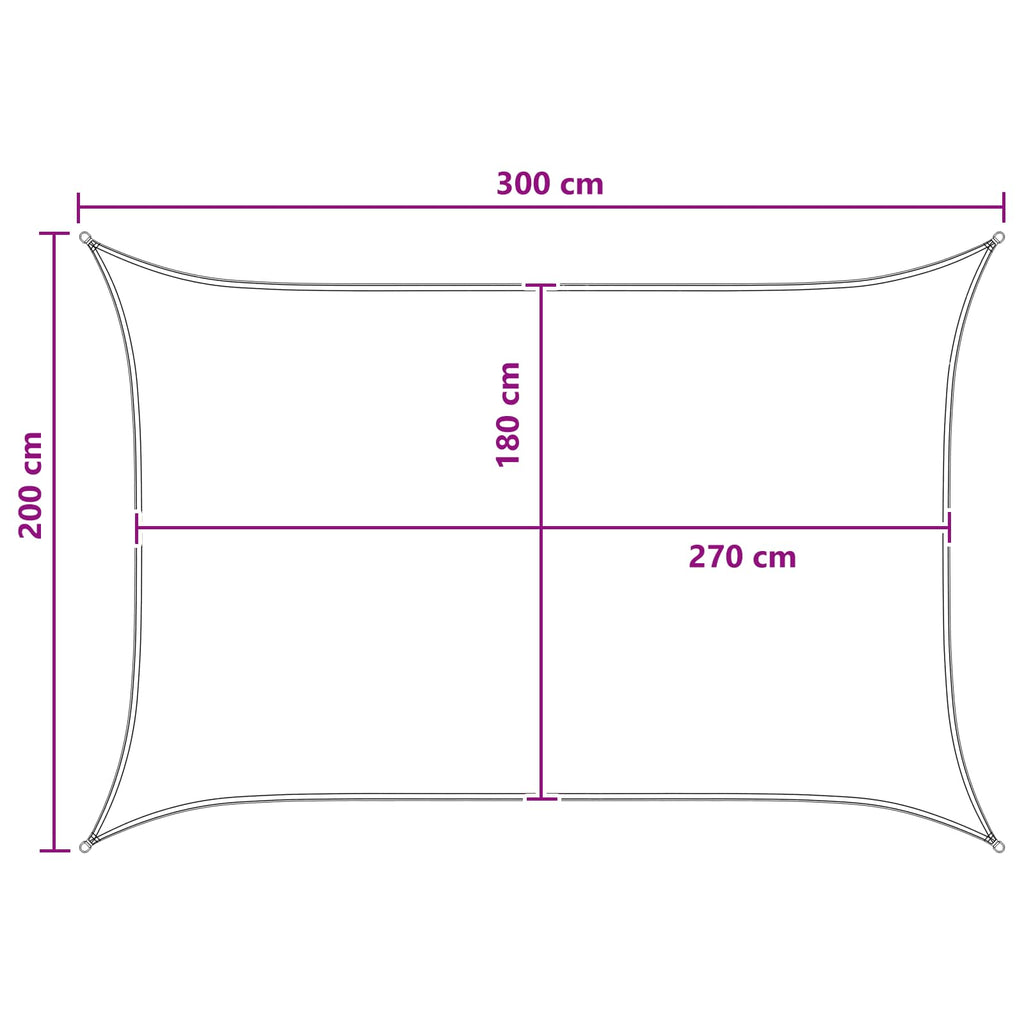 Telo Ombra Antracite e Bianco 2 x 3 m HDPE